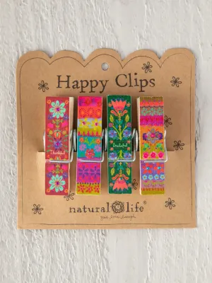 Happy Clips, Set of 4 in Thankful