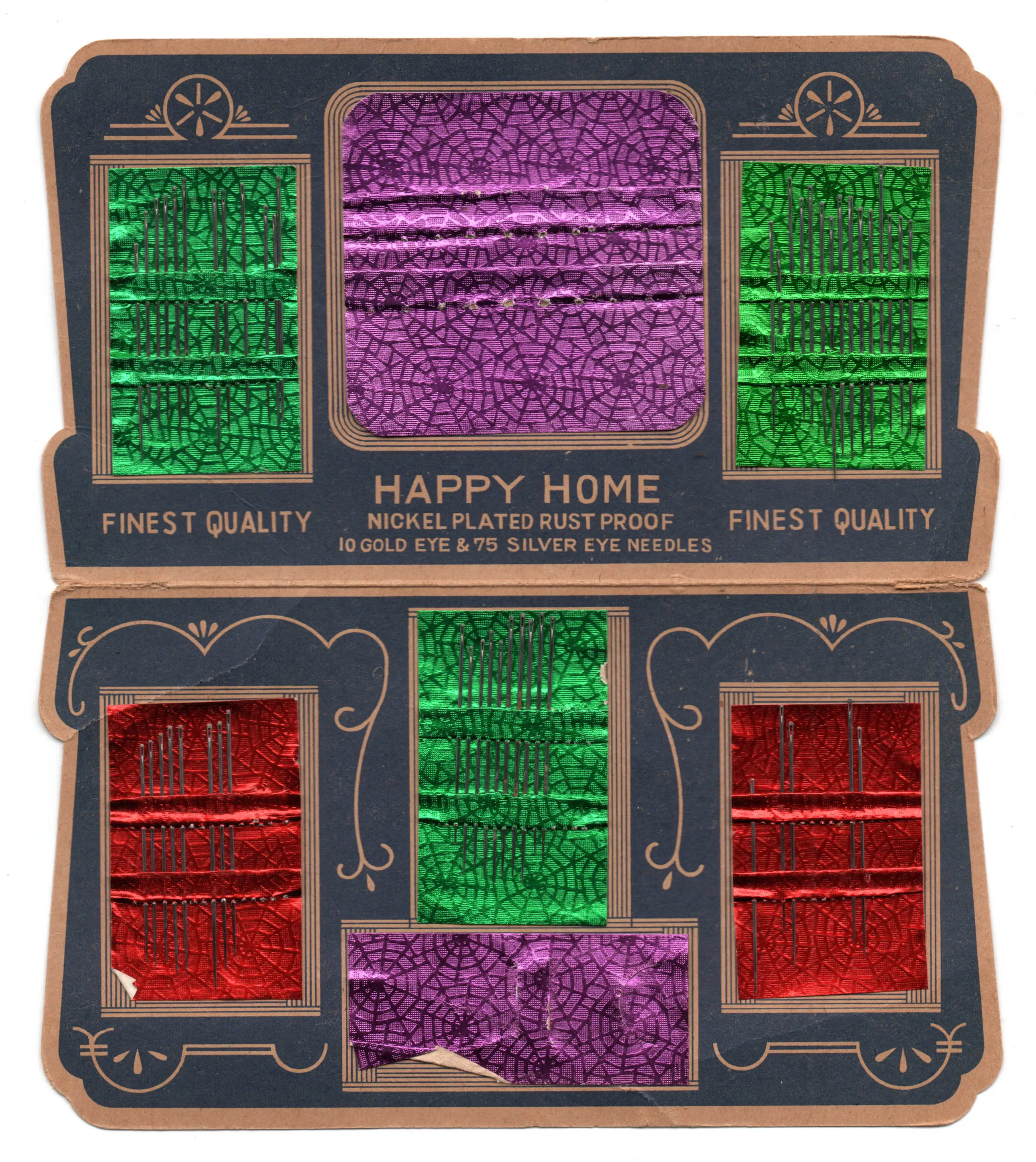 Happy Home Collectable 1950s Vintage Sewing Needle Book with Needles