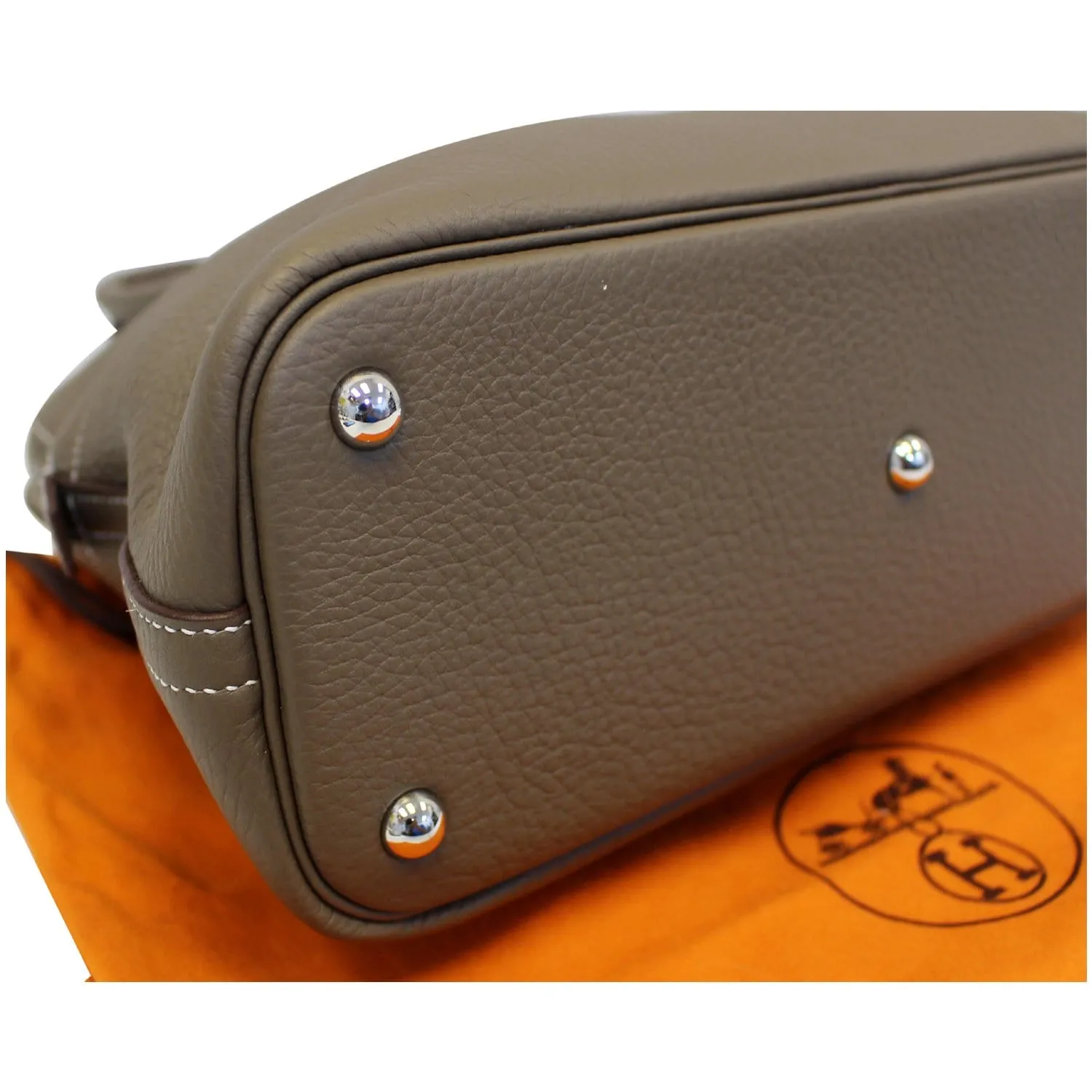 HERMES Bolide 31 Taurillon Clemence Leather Shoulder Bag Etoupe