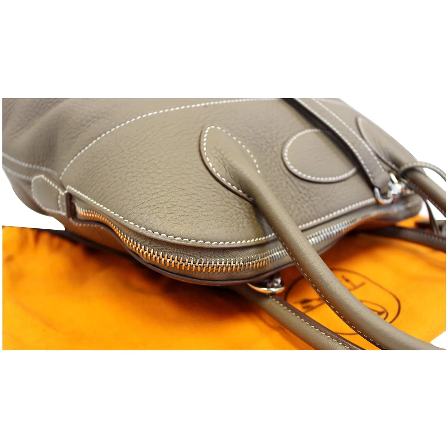 HERMES Bolide 31 Taurillon Clemence Leather Shoulder Bag Etoupe