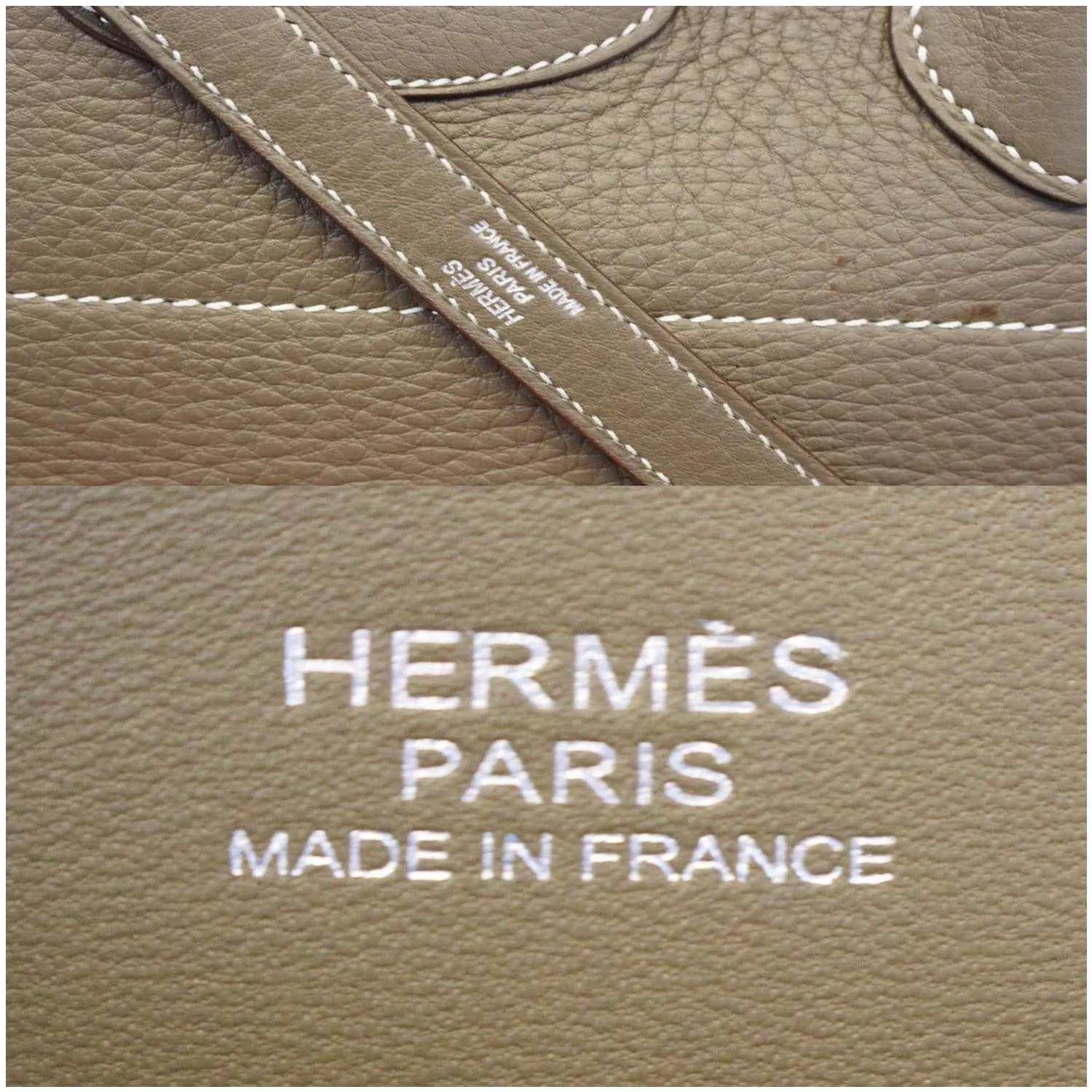 HERMES Bolide 31 Taurillon Clemence Leather Shoulder Bag Etoupe