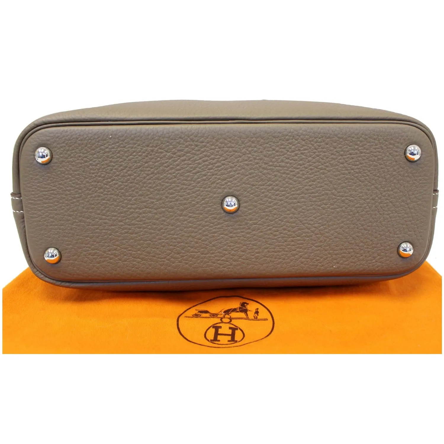 HERMES Bolide 31 Taurillon Clemence Leather Shoulder Bag Etoupe