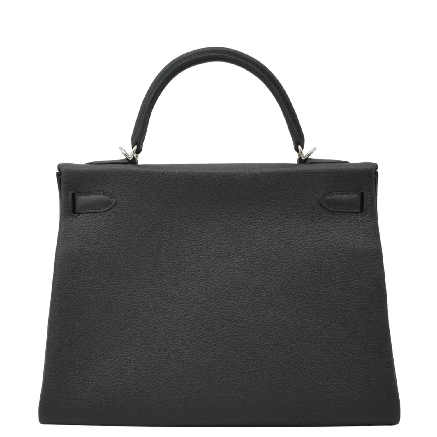 HERMES Kelly 32 Togo Leather Tote Shoulder Bag Black