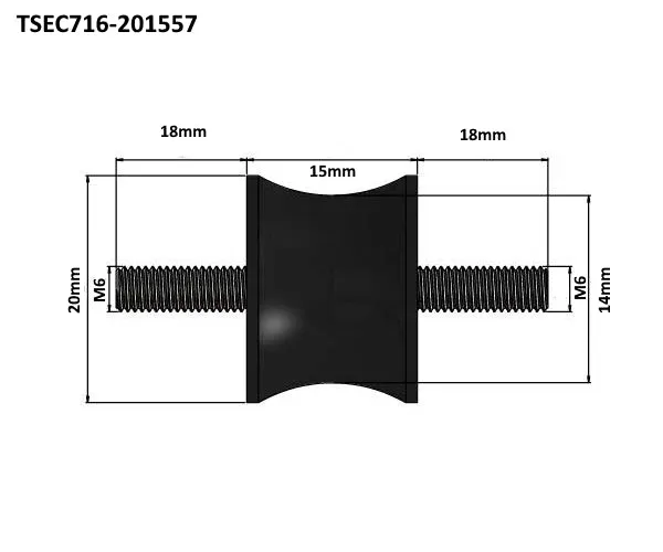 Hour Glass Bobbin Mounts Male / Male Threaded