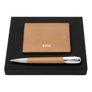HUGO BOSS HPBC410X - Set HUGO BOSS Camel (ballpoint pen & card holder)