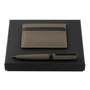 HUGO BOSS HPBC974T-Set HUGO BOSS Khaki (ballpoint pen & card holder)