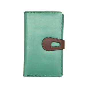 ILI 7813 TQ/TOFFEE MIDI CUT OUT TAB WALLET INTERNATIONAL LEATHER INDUSTRIES