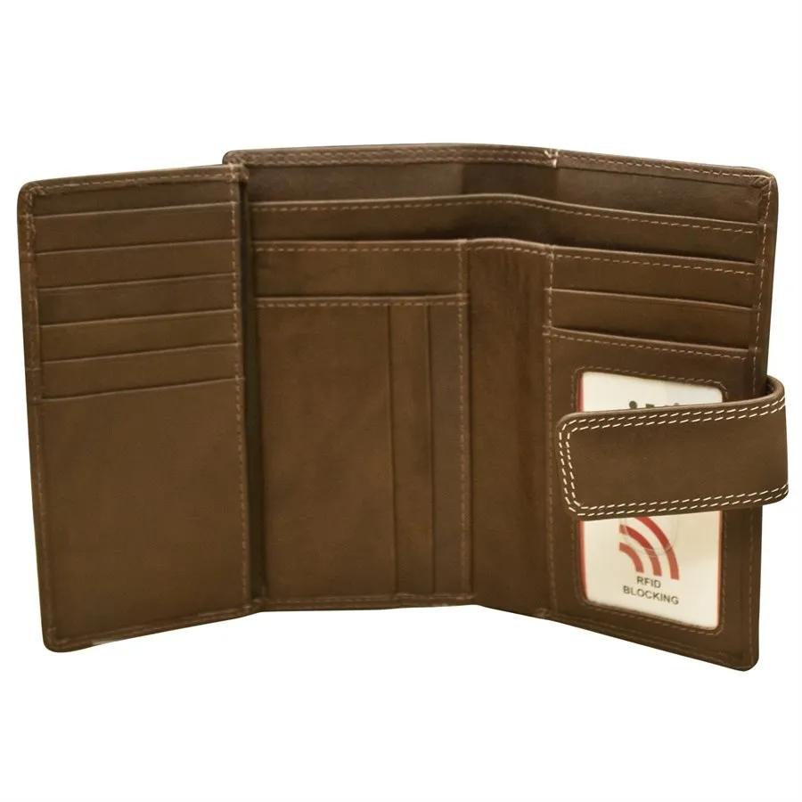 ILI 7826 RUSTIC BROWN MIDI WALLET INTERNATIONAL LEATHER INDUSTRIES