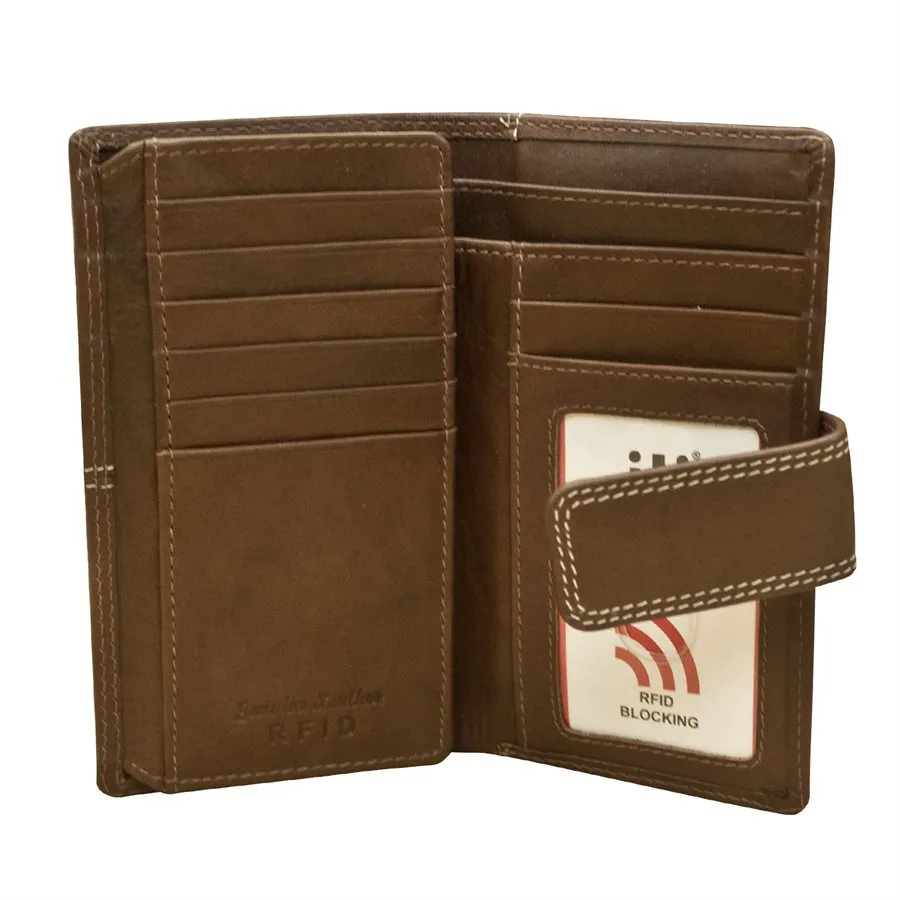 ILI 7826 RUSTIC BROWN MIDI WALLET INTERNATIONAL LEATHER INDUSTRIES