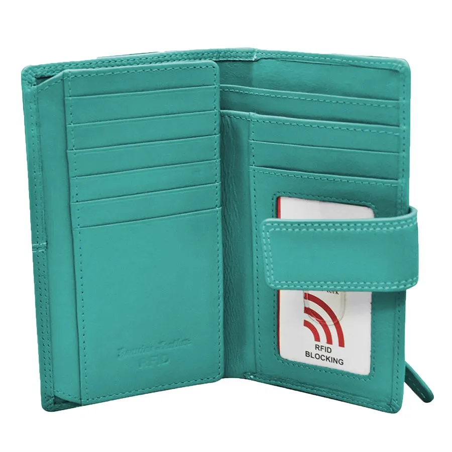ILI 7826 TURQUOISE MIDI WALLET INTERNATIONAL LEATHER INDUSTRIES