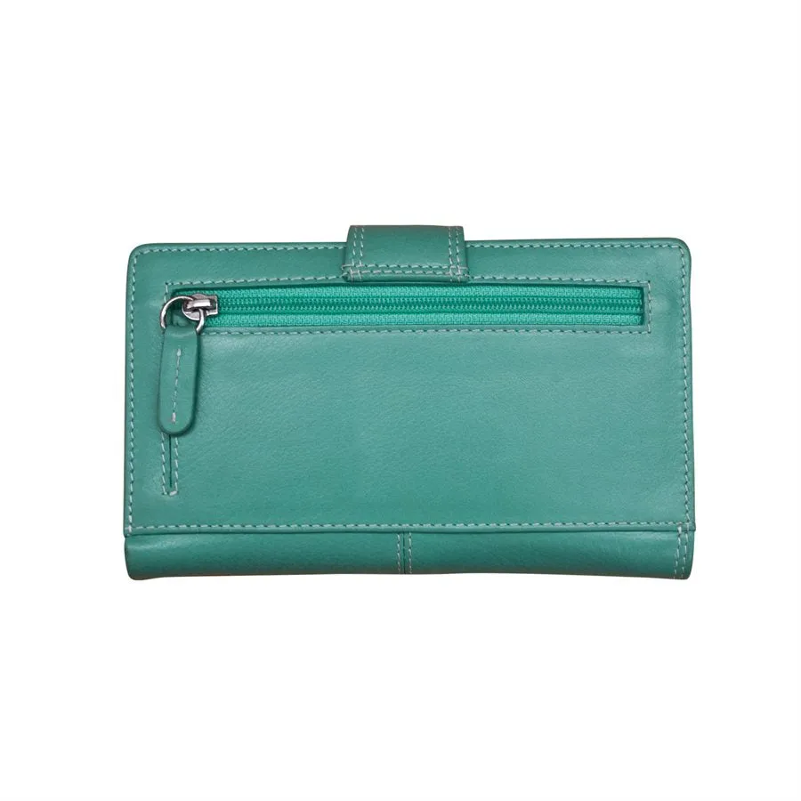 ILI 7826 TURQUOISE MIDI WALLET INTERNATIONAL LEATHER INDUSTRIES