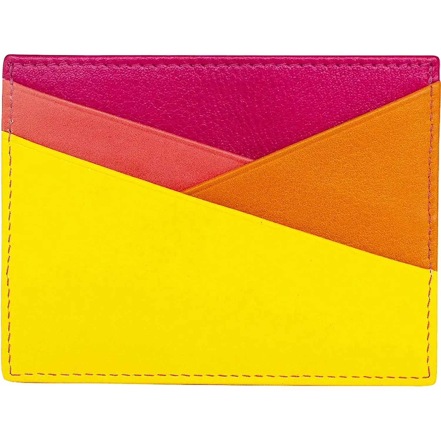 ili New York Asymmetic Card Case Sunset Multi Leather
