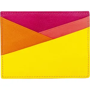 ili New York Asymmetic Card Case Sunset Multi Leather