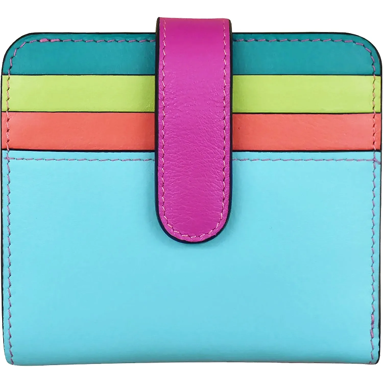 ili New York Bi-Fold Credit Card Wallet Paradise Multi Leather