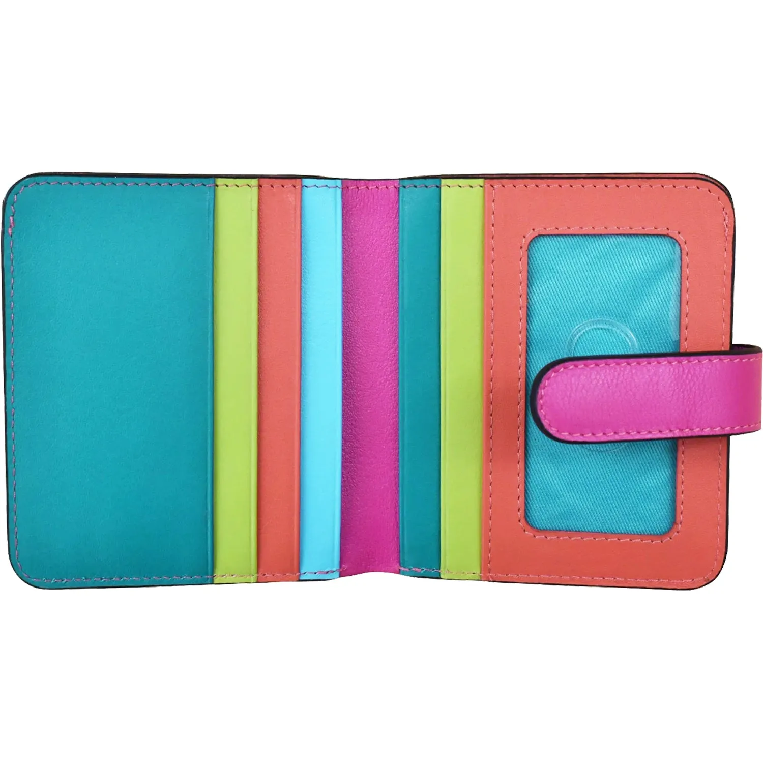 ili New York Bi-Fold Credit Card Wallet Paradise Multi Leather