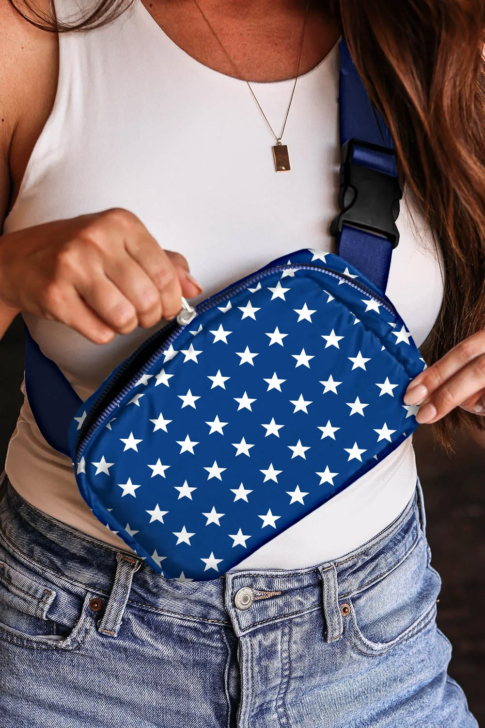 Independent Day Flag Star Printed Crossbody Bag