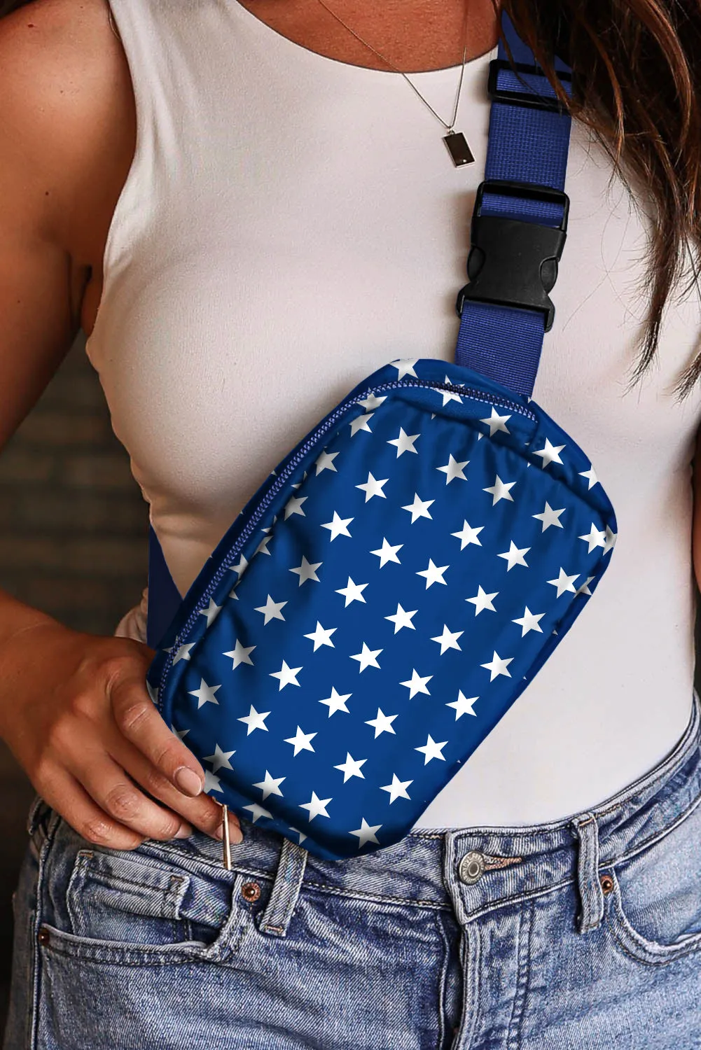 Independent Day Flag Star Printed Crossbody Bag