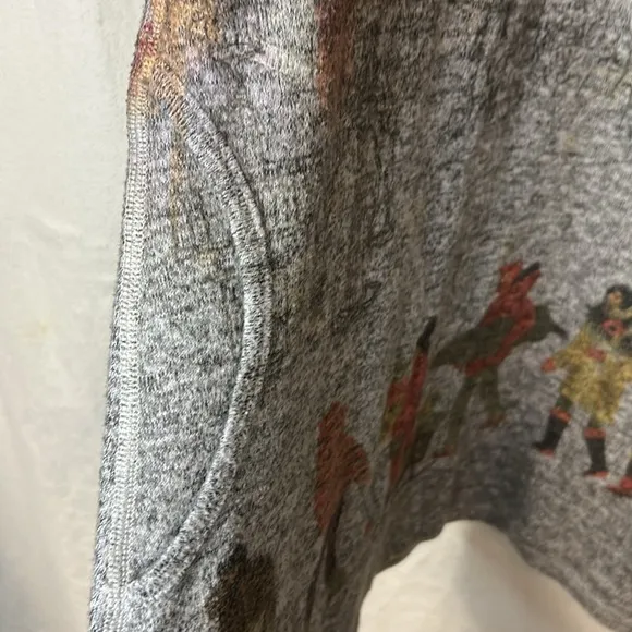 Inoah Women’s Multicolor Graphic Sweater Size XL Scoop Neck Long Sleeve