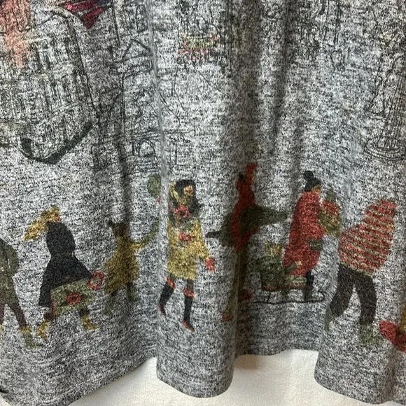 Inoah Women’s Multicolor Graphic Sweater Size XL Scoop Neck Long Sleeve