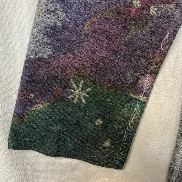 Inoah Women’s Multicolor Graphic Sweater Size XL Scoop Neck Long Sleeve