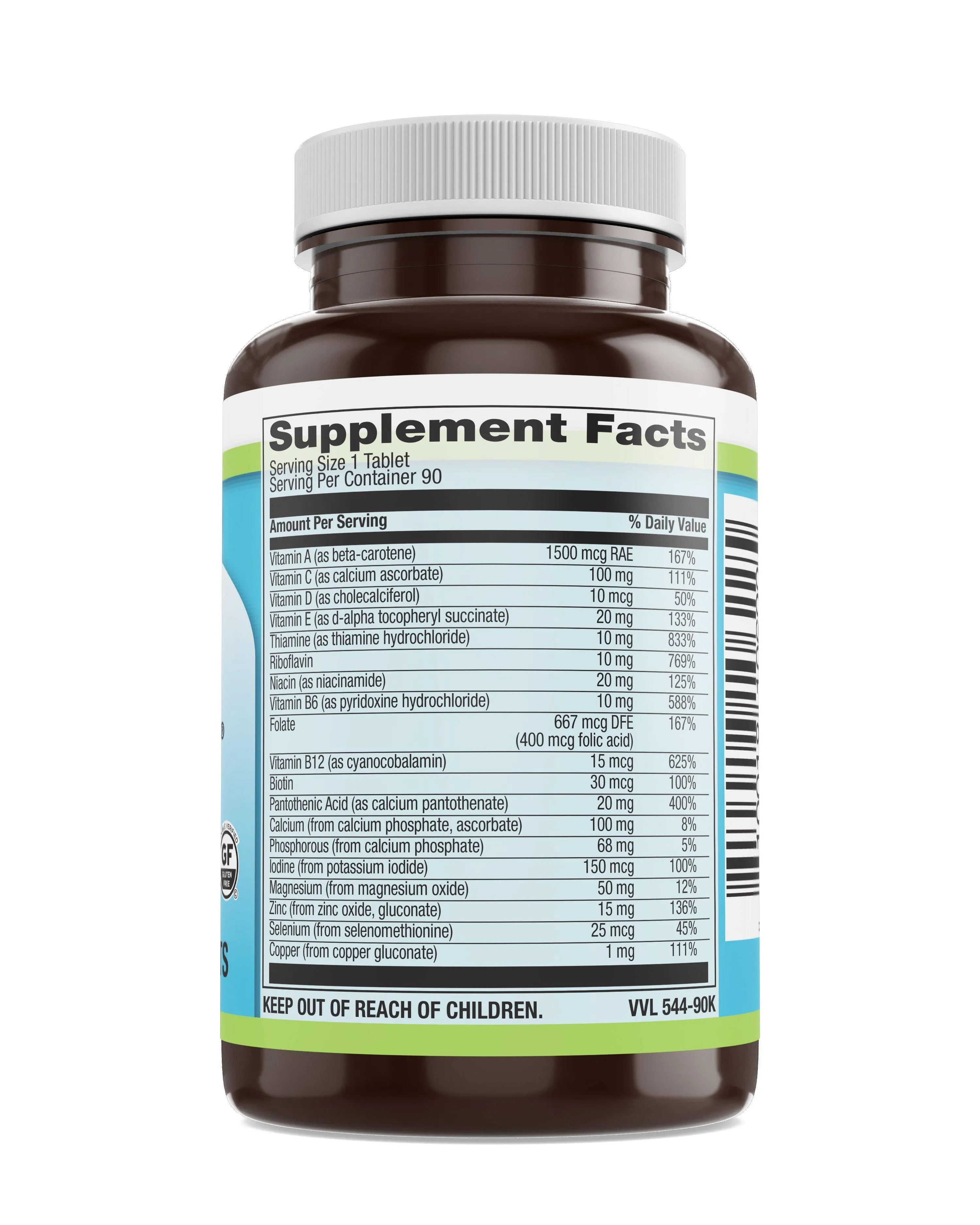 Iron Free Basic Multi® Veg Tabs 90 Count