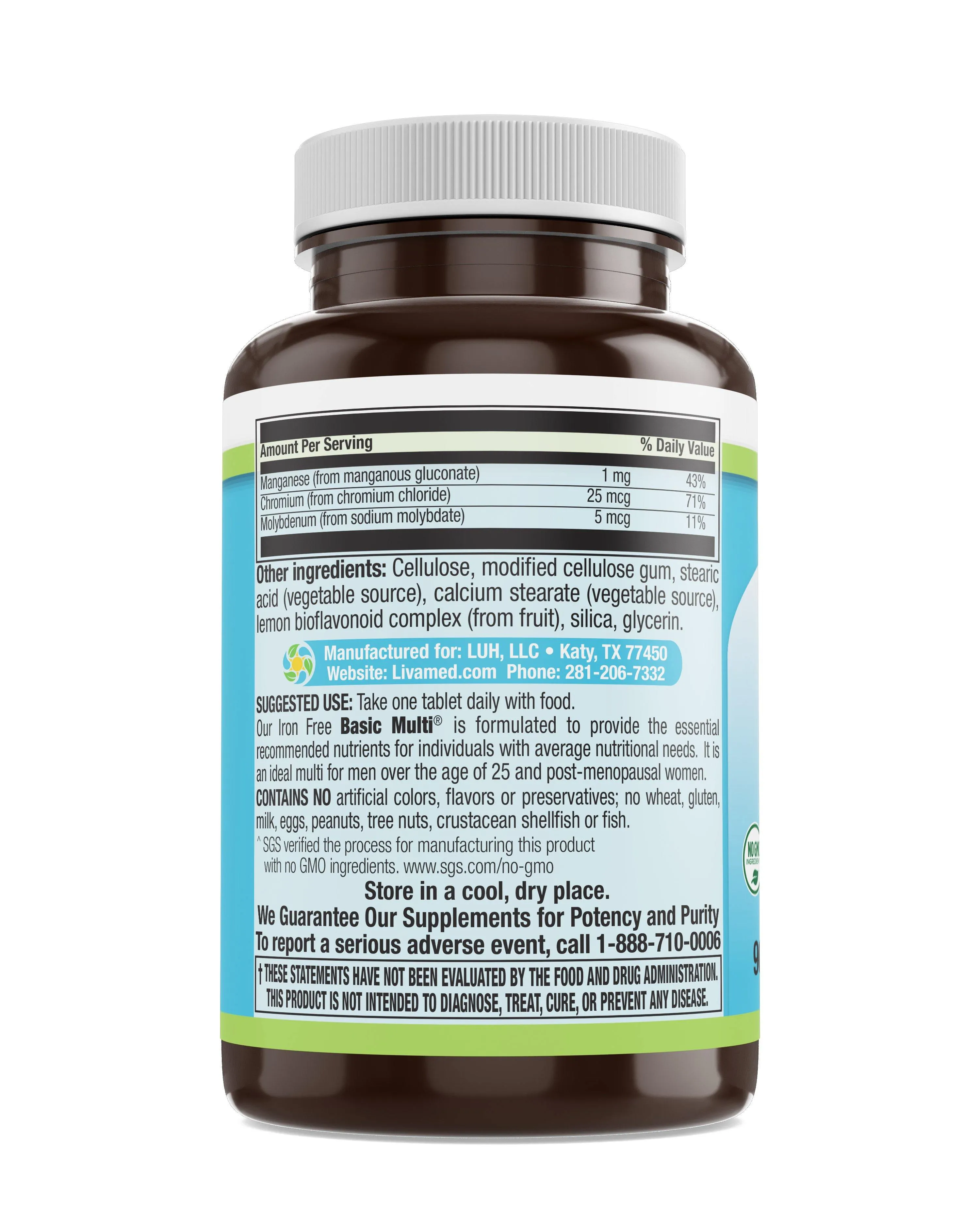 Iron Free Basic Multi® Veg Tabs 90 Count
