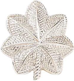 J65 Small Major Leaves Collar Insignia - Embossed (1" H)