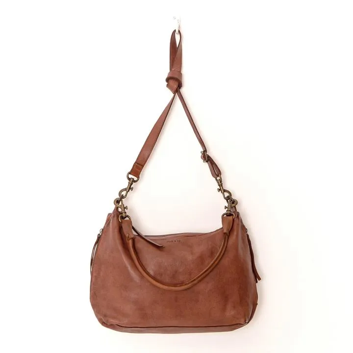 JUJU & CO Small Leather Slouchy - Cognac