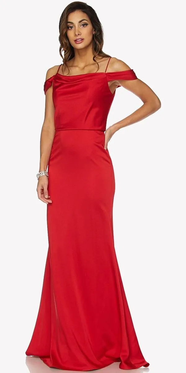 Juliet 641 Off Shoulder Long Dress Spaghetti Strap