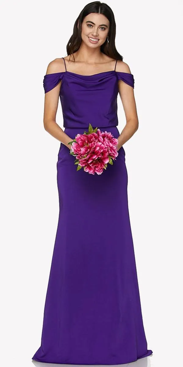 Juliet 641 Off Shoulder Long Dress Spaghetti Strap