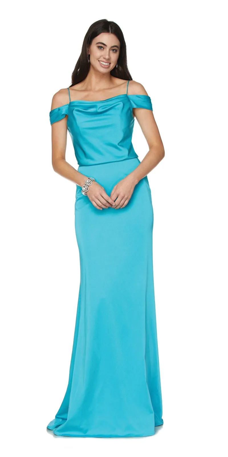 Juliet 641 Off Shoulder Long Dress Spaghetti Strap