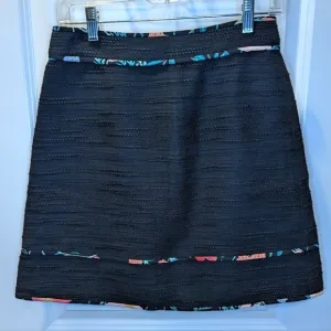 KATE Spade Black and Multicolor Tweed Mini Skirt Size 4 New