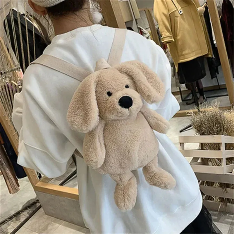 Kawaii Dog Plush Backpack 🎒🐶 - Adorable Cartoon Animal Bag for Girls & Kids! 🌟