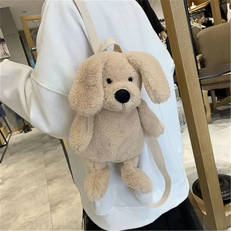 Kawaii Dog Plush Backpack 🎒🐶 - Adorable Cartoon Animal Bag for Girls & Kids! 🌟