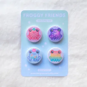 Kawaii Frogs Badge Pack
