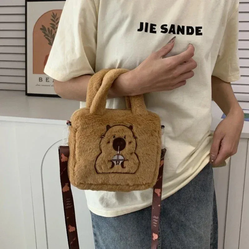 Kawaii Kapybara Plush Crossbody Bag 🐾✨ - Adorable Coin Purse for Kids!