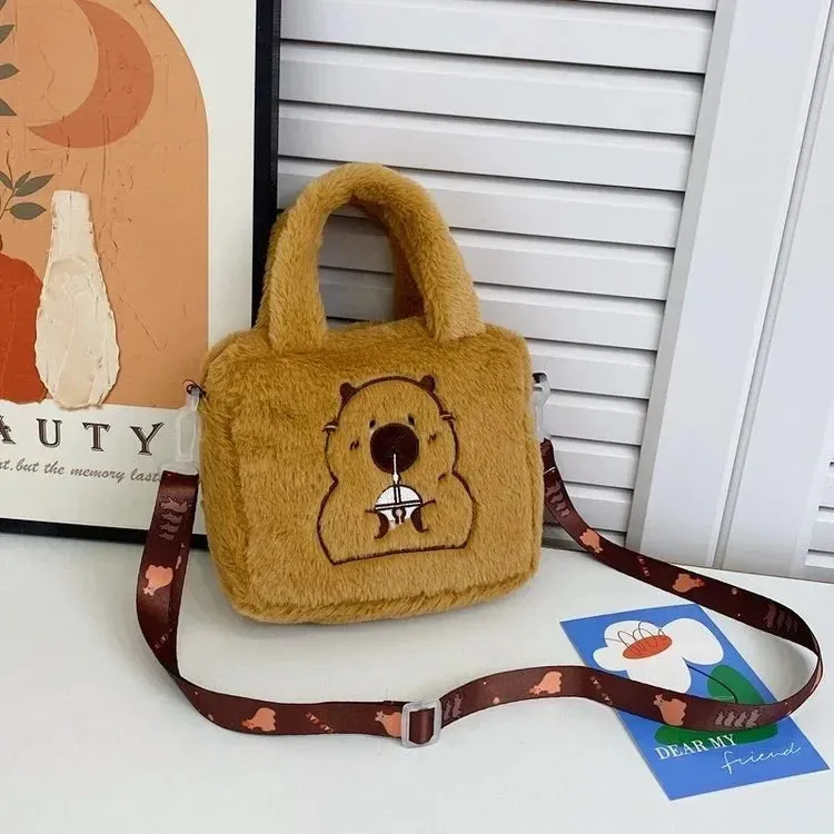 Kawaii Kapybara Plush Crossbody Bag 🐾✨ - Adorable Coin Purse for Kids!