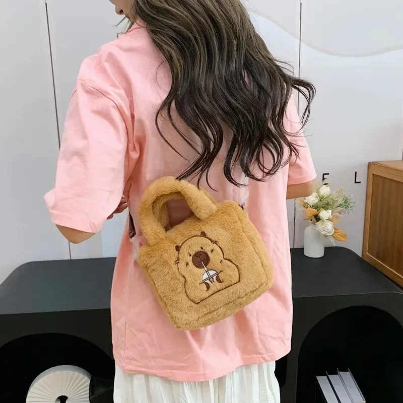 Kawaii Kapybara Plush Crossbody Bag 🐾✨ - Adorable Coin Purse for Kids!