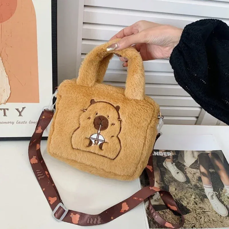 Kawaii Kapybara Plush Crossbody Bag 🐾✨ - Adorable Coin Purse for Kids!