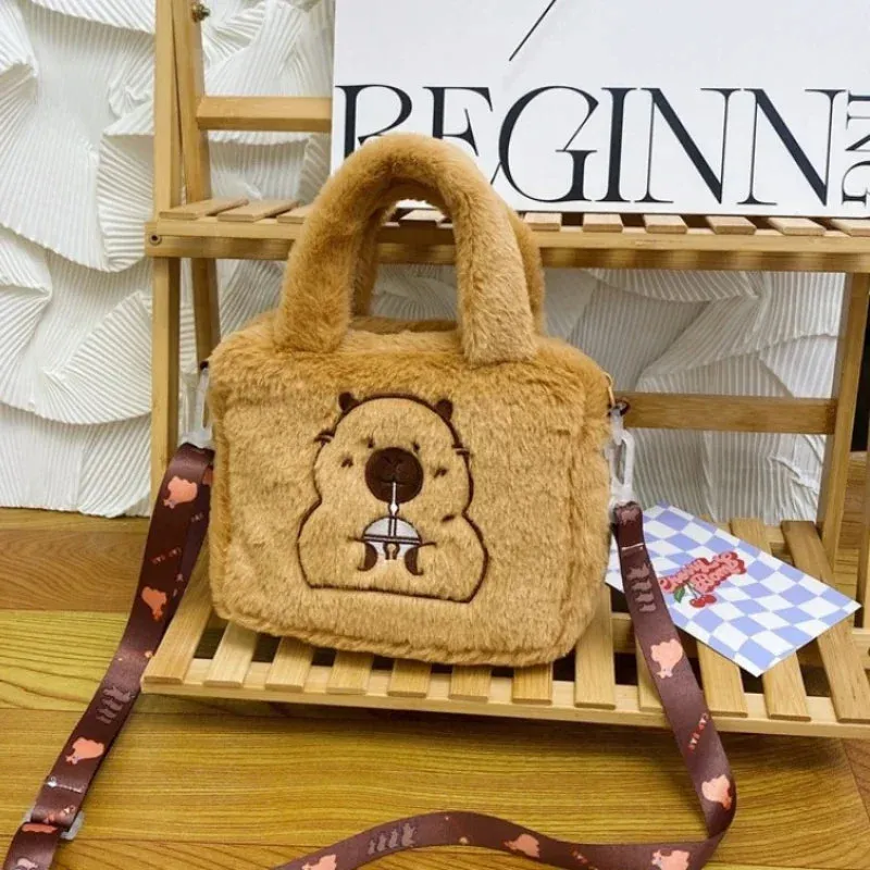 Kawaii Kapybara Plush Crossbody Bag 🐾✨ - Adorable Coin Purse for Kids!