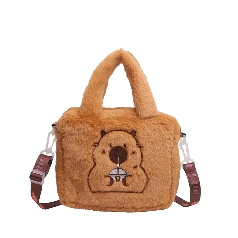 Kawaii Kapybara Plush Crossbody Bag 🐾✨ - Adorable Coin Purse for Kids!