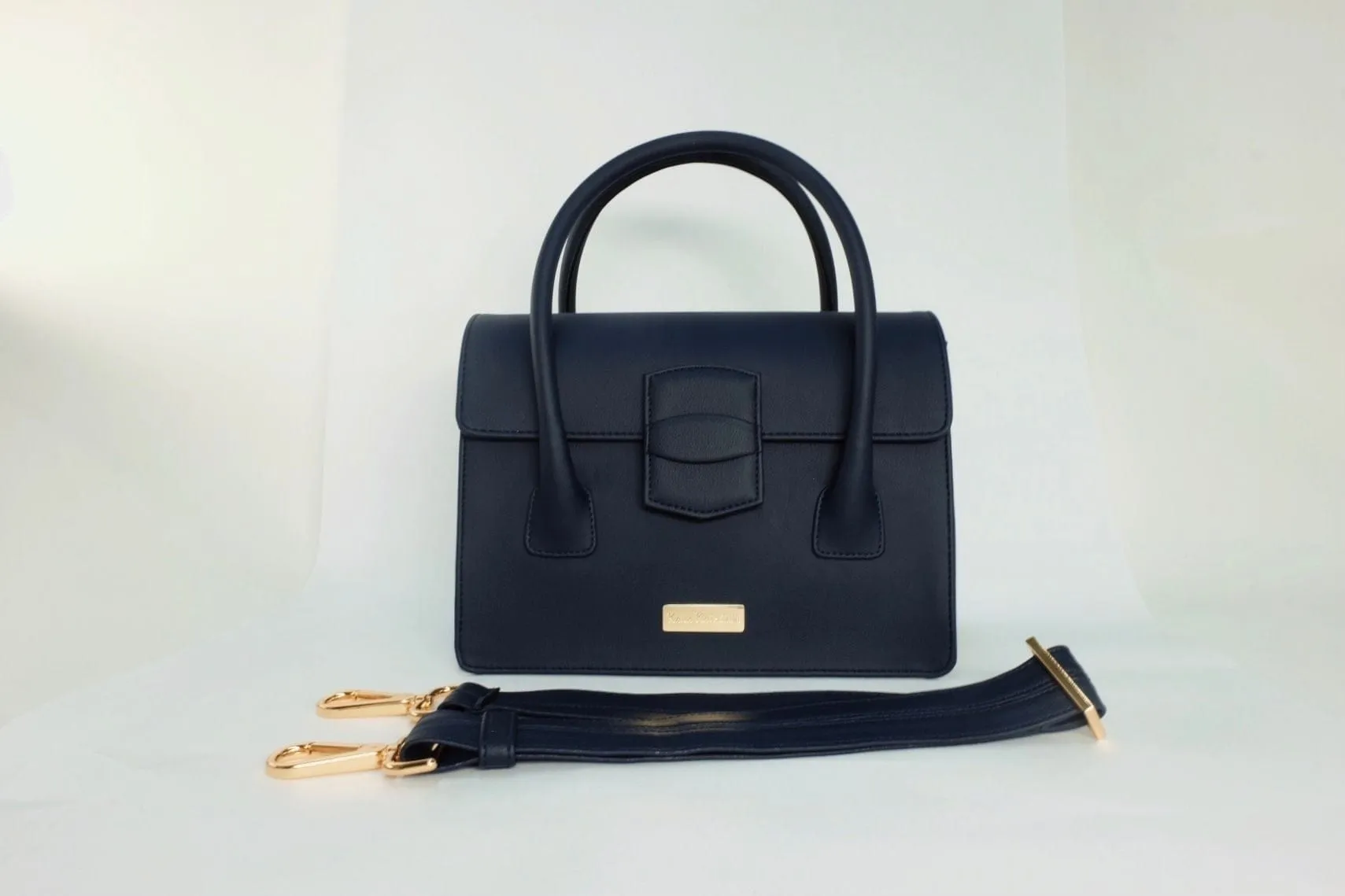 Kensington Cactus Leather Vegan Bag | Navy