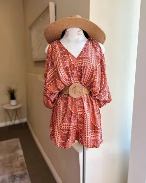 Kimono Tie Shoulder Strap Romper