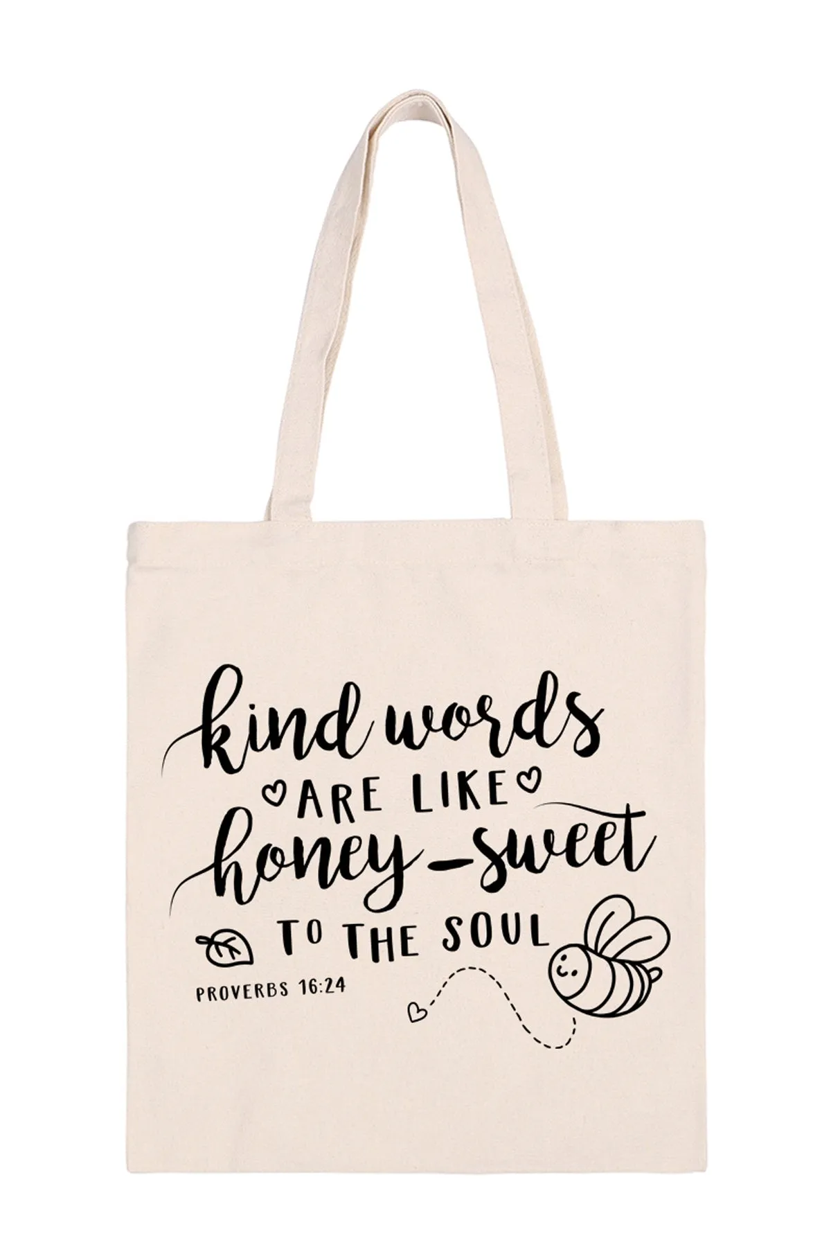 Kind Words Print Minimalist Fashion Tote Bag - Pack of 6