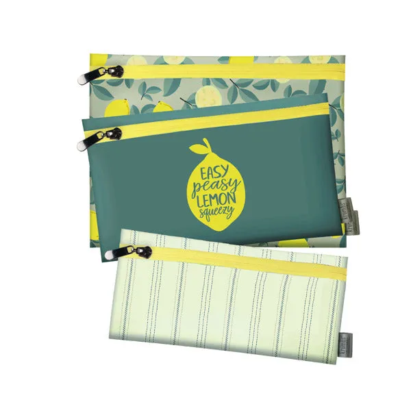 Krumbs Kitchen Farmhouse Fresh Zips Reuseable Storage Bags - 3-Pack