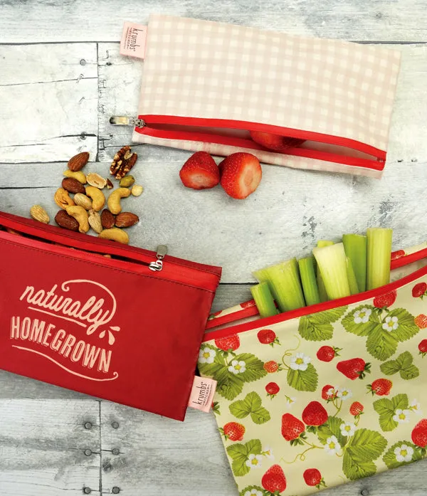Krumbs Kitchen Farmhouse Fresh Zips Reuseable Storage Bags - 3-Pack