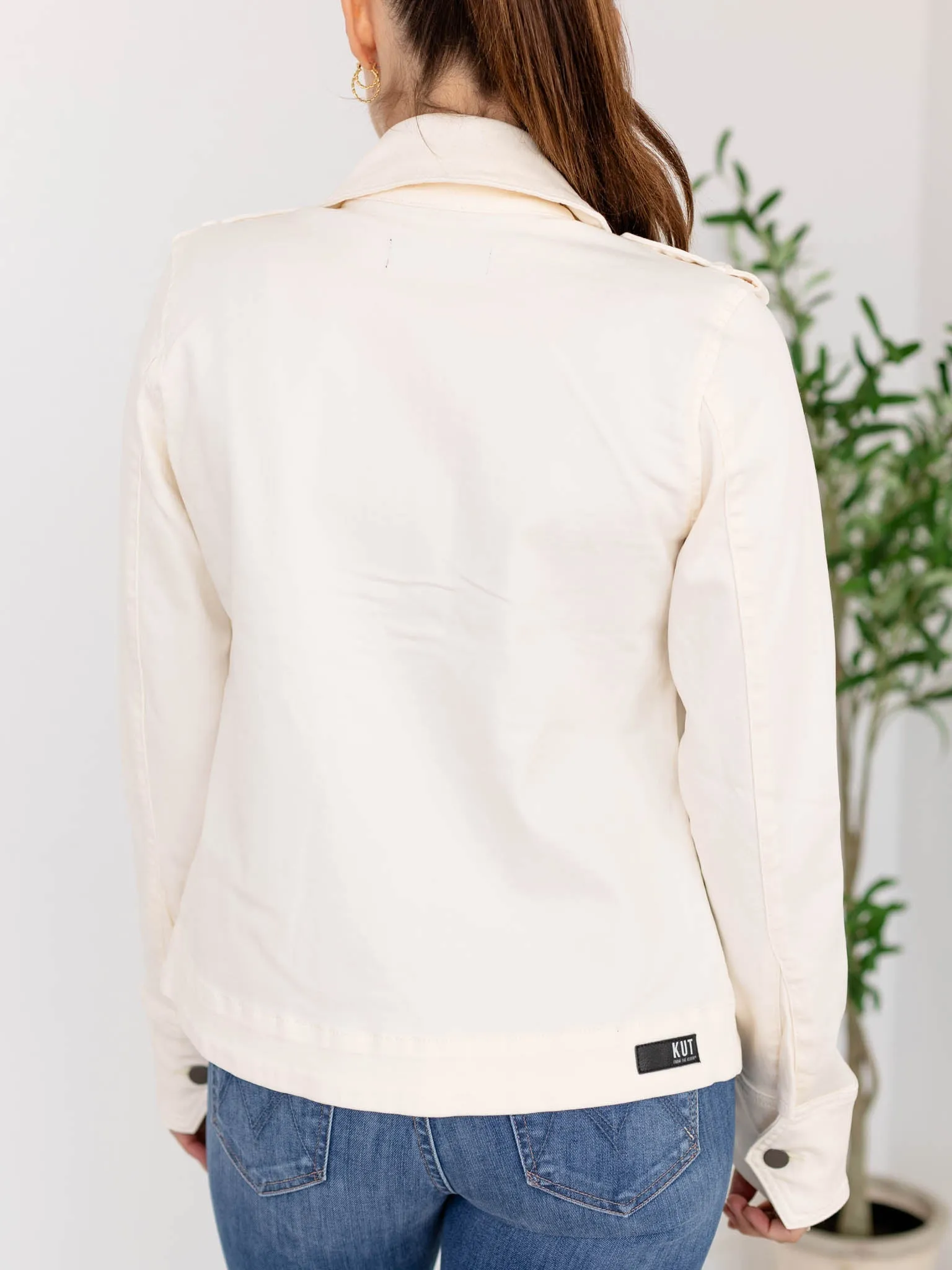 KUT Ecru Amanda Boxy Jacket