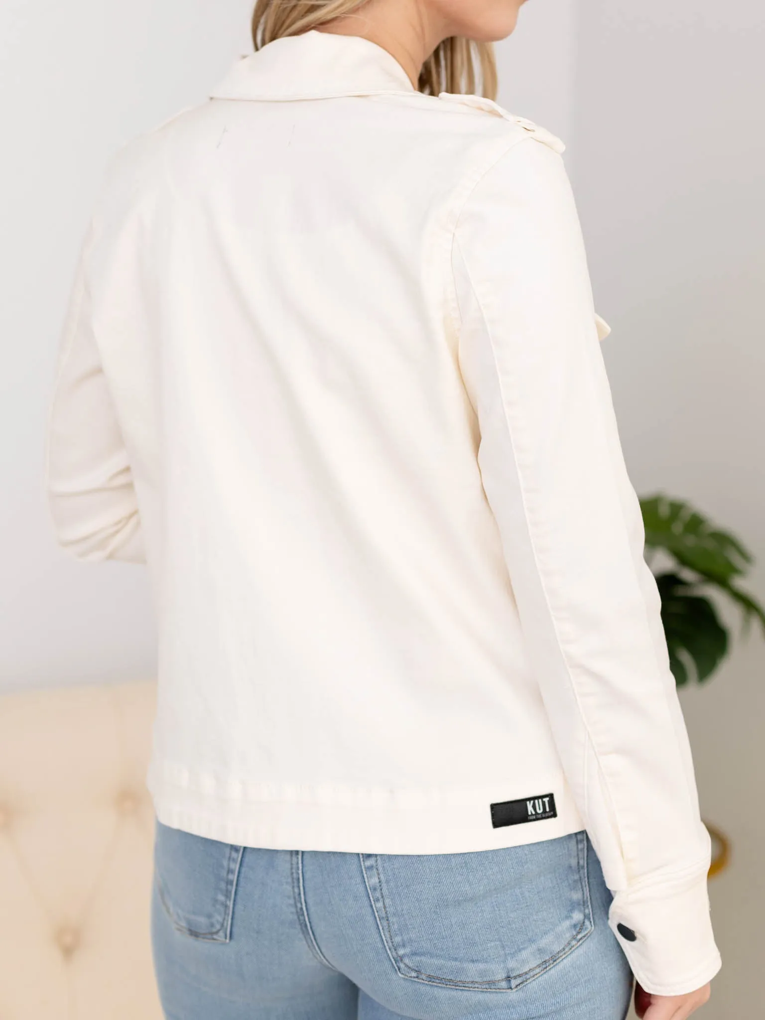 KUT Ecru Amanda Boxy Jacket