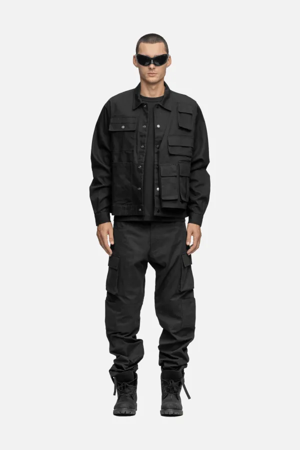 LAYERED UTILITY SHIRT BLACK