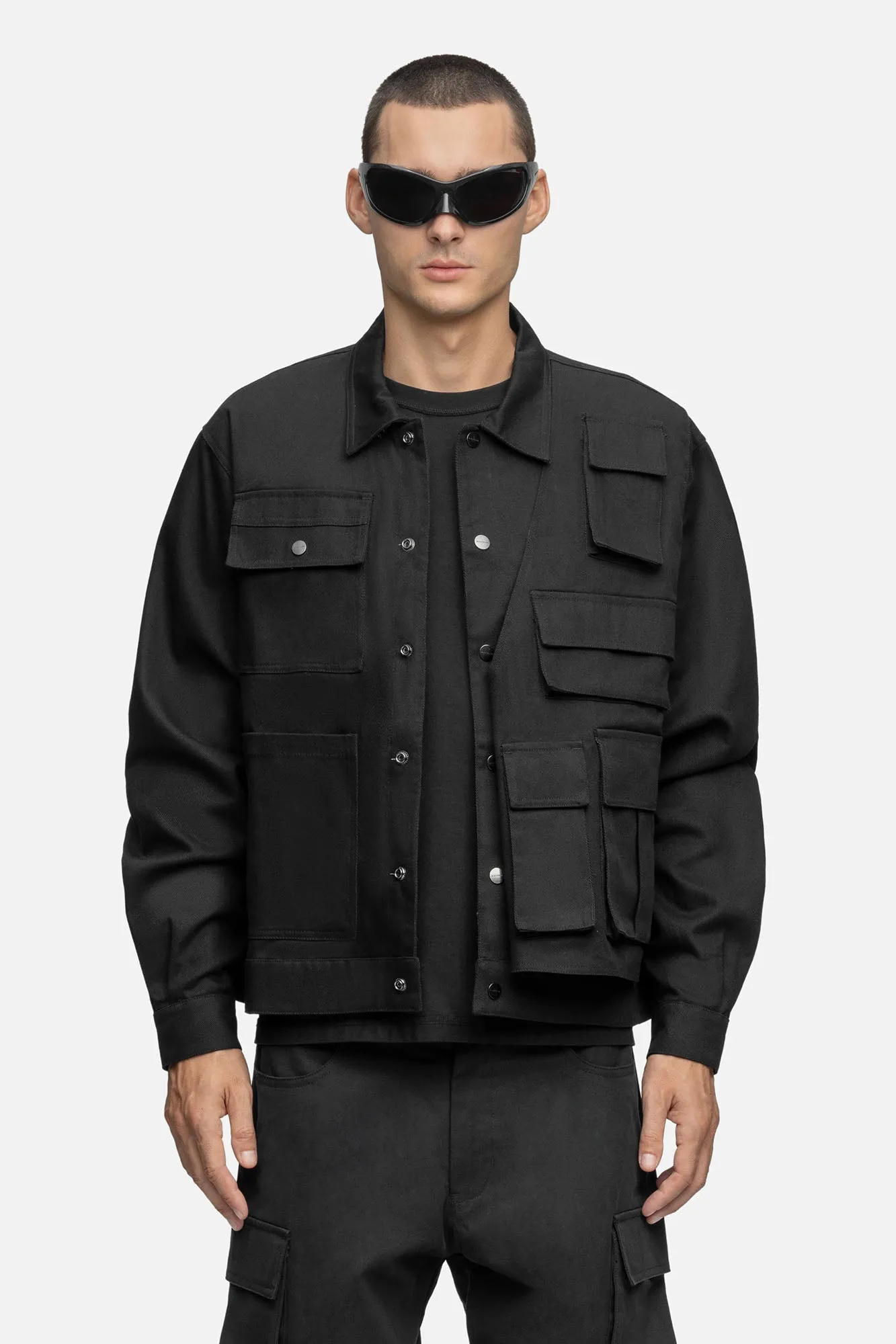 LAYERED UTILITY SHIRT BLACK